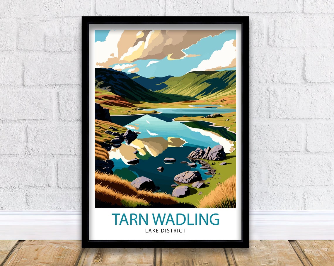 Tarn Wadling Lake District Mirror Lake Mountain Valley Travel Poster