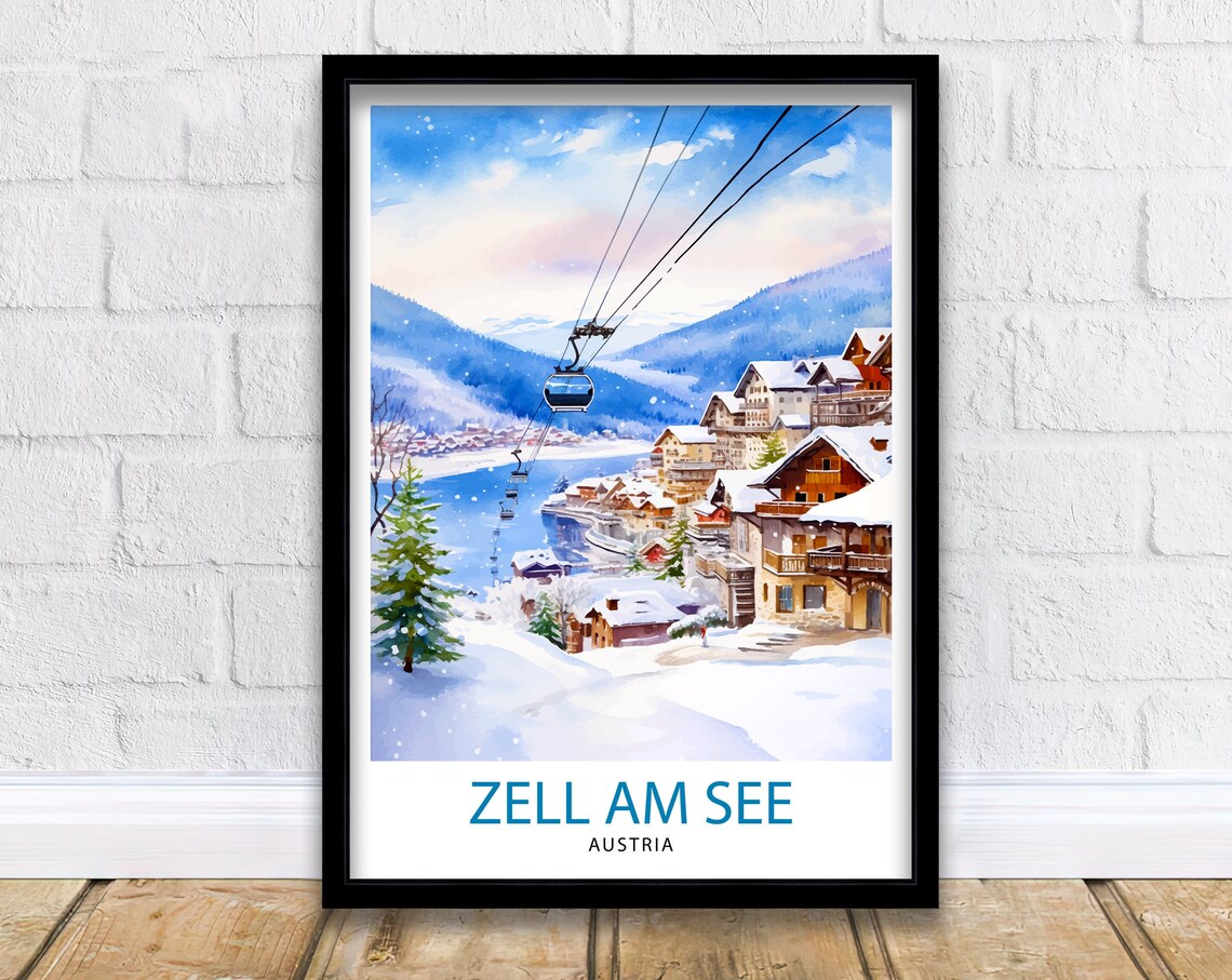 Zell Am See Austria Travel Poster, European Place