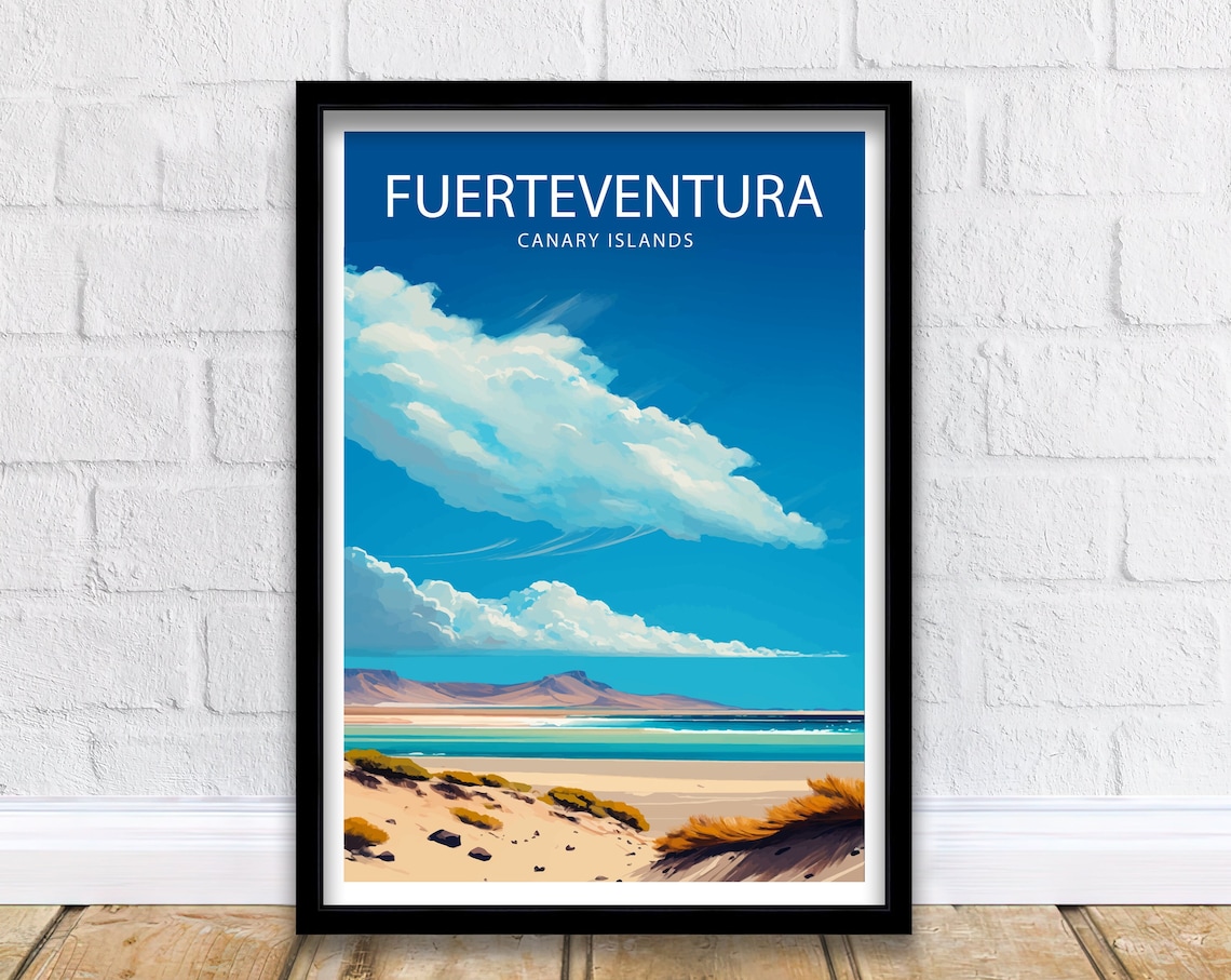 Fuerteventura Travel Poster, Spain Island Decor