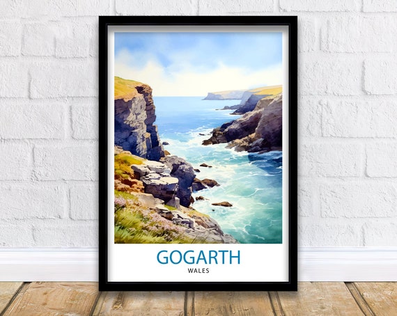 Gogarth North Wales Print Coastal Cliffs Wall Art Holyhead Sea View Decor Welsh Landscape Poster Climbing Enthusiast Gift