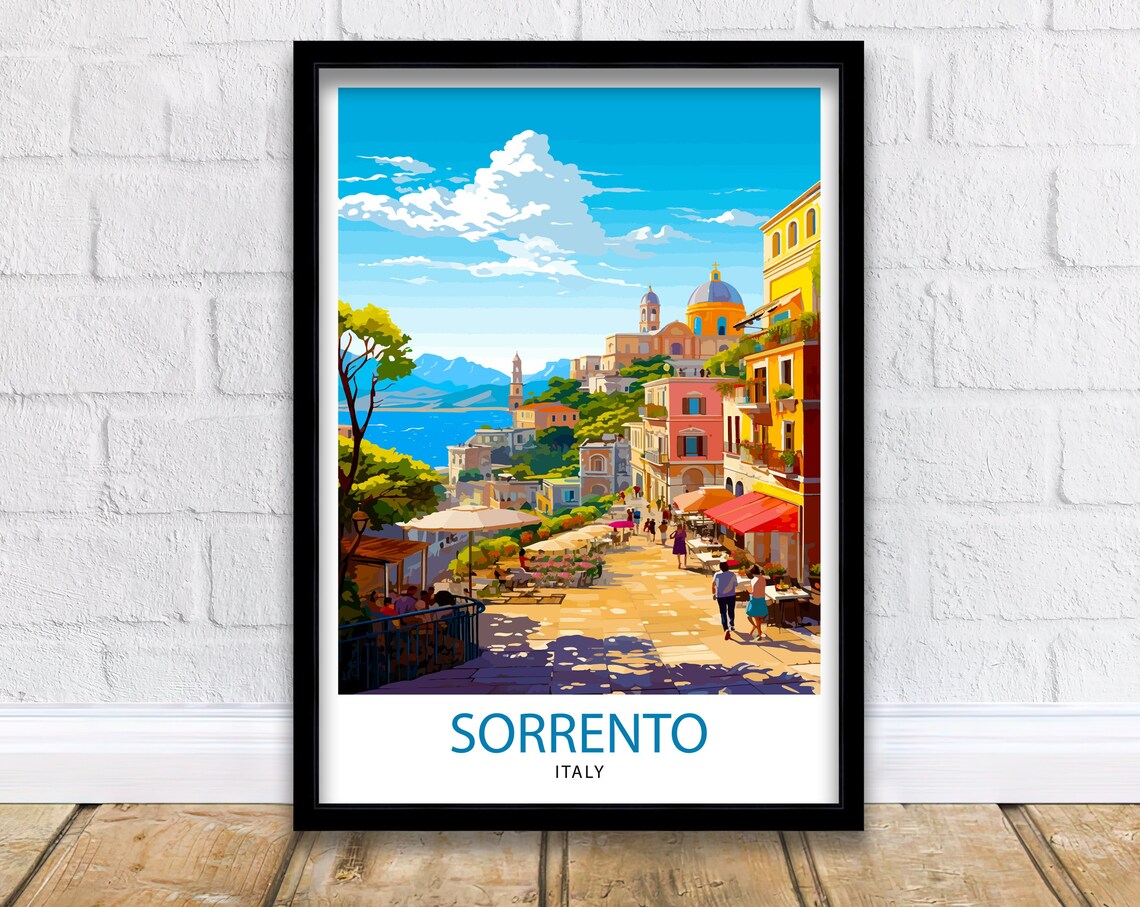 Sorrento Italy Travel Poster, Italy Wall Decor