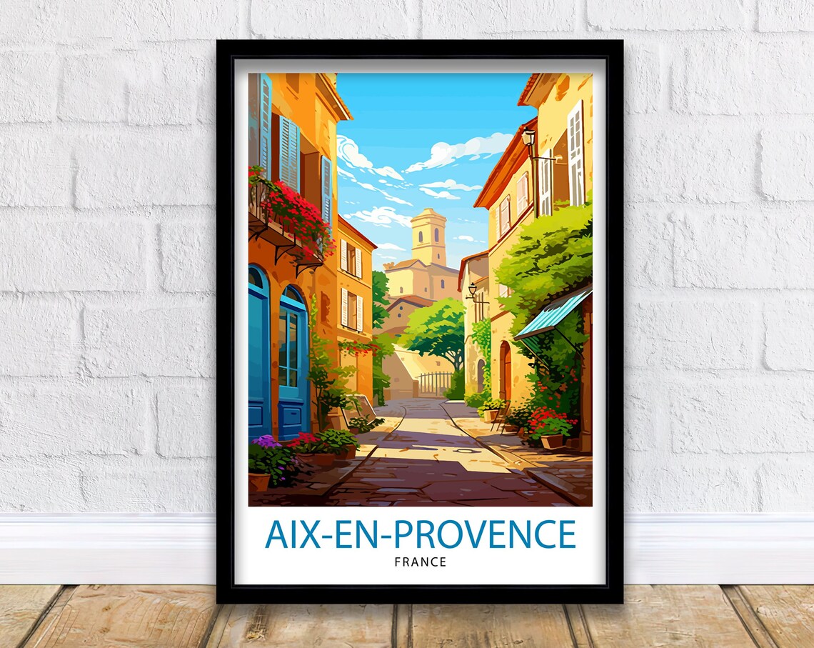 Aix En Provence France Charming Sunlit Village Street Scene Poster