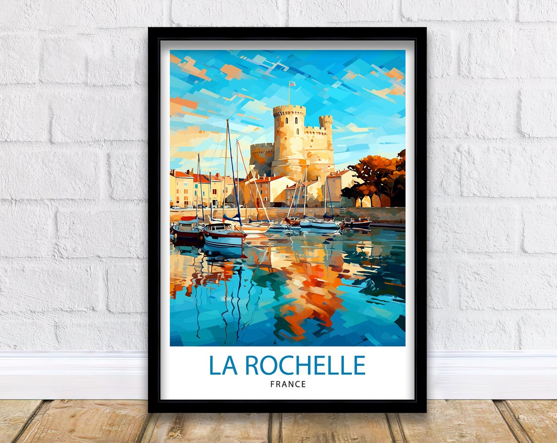 La Rochelle Travel Poster, France Wall Decor
