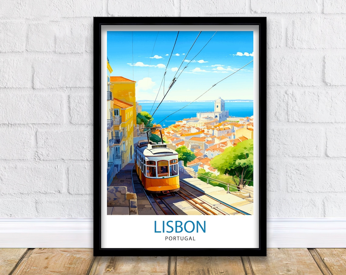 Lisbon Portugal Travel Poster, Lisbon Wall Decor