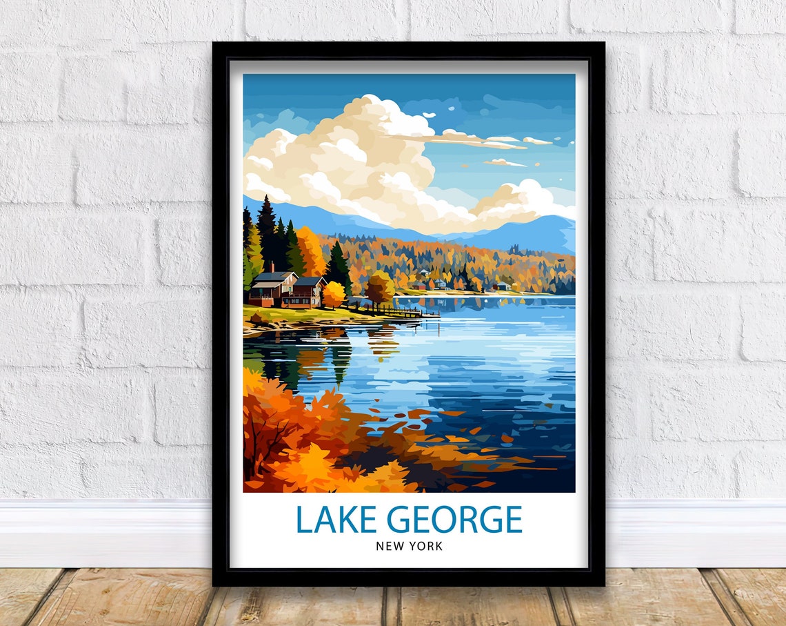 Lake George New York State Travel Print Lake George Wall Decor Lake George Poster Upstate New York Travel Prints Lake George Art Print Lake