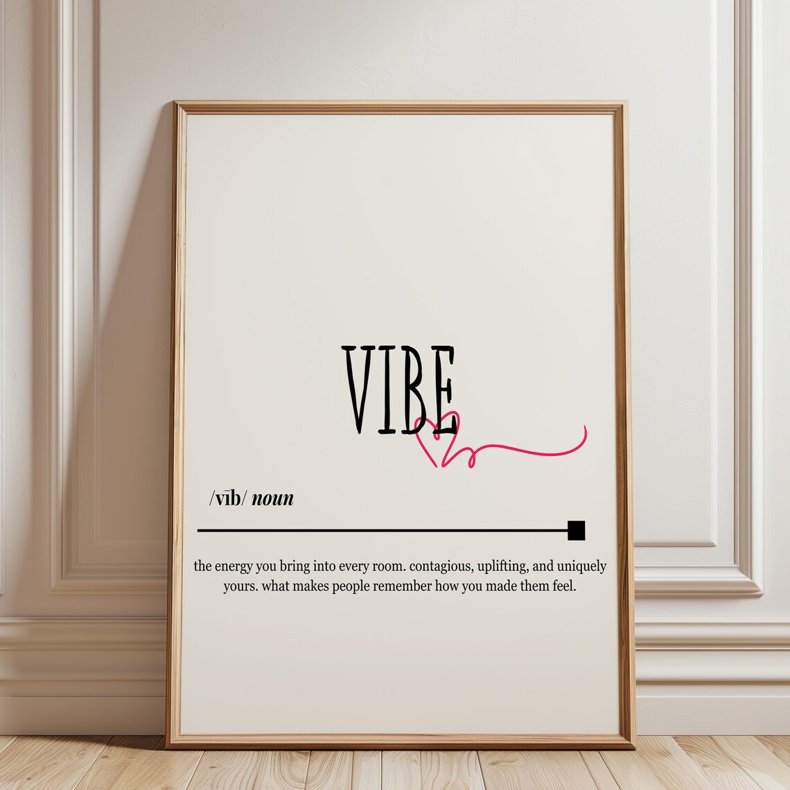 Vibe Definition Positive Energy Quote Minimalist Office Wall Art