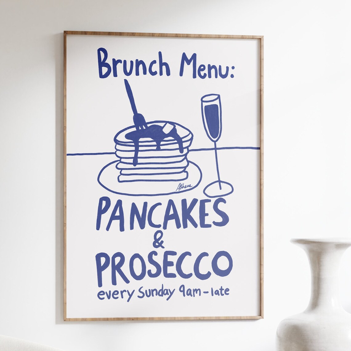 Pancakes And Prosecco Brunch Menu Art Print