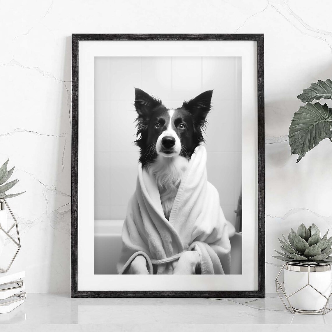 Border Collie Art Print, Kids Bathroom Decor - Image 2