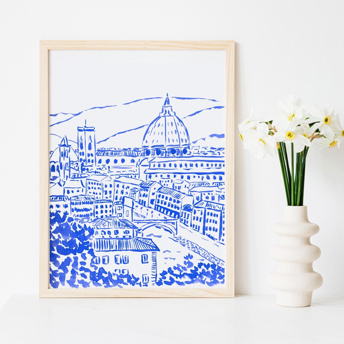 Florence Skyline Art Print, Florence Italy Travel Poster - Image 3