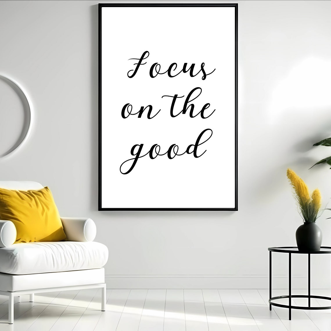 Focus On The Good Calligraphy Script Positive Affirmation Wall Poster - Image 3