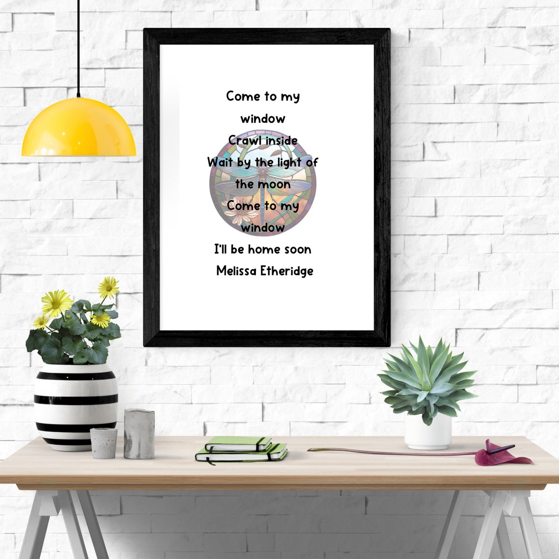 Come To My Window Melissa Etheridge Song Lyrics Dragonfly Wall Poster - Image 3