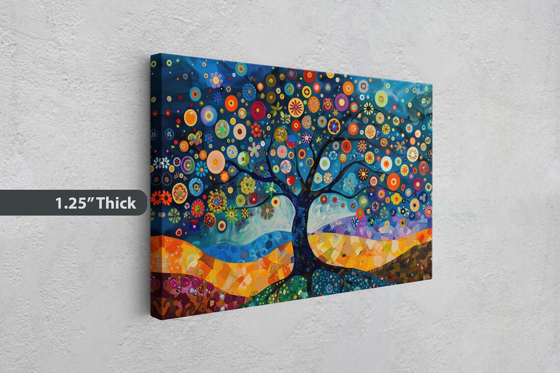 Whimsical Abstract Tree, Modern Rainbow Art Print - Image 3