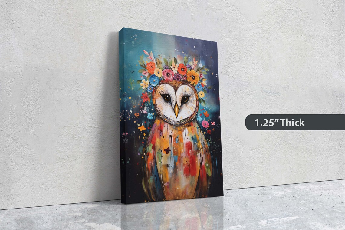 Barn Owl Modern Colorful Art Print, Contemporary - Image 3
