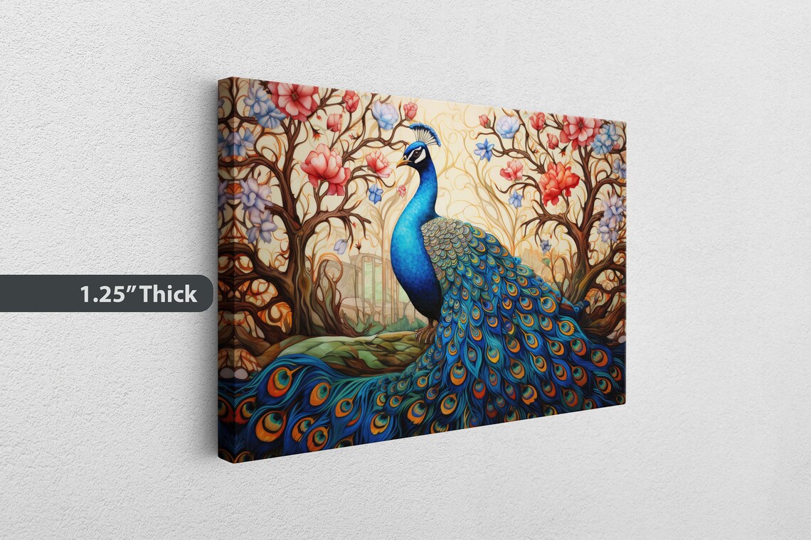 Peacock Painting, Colorful Vibrant Decor - Image 3