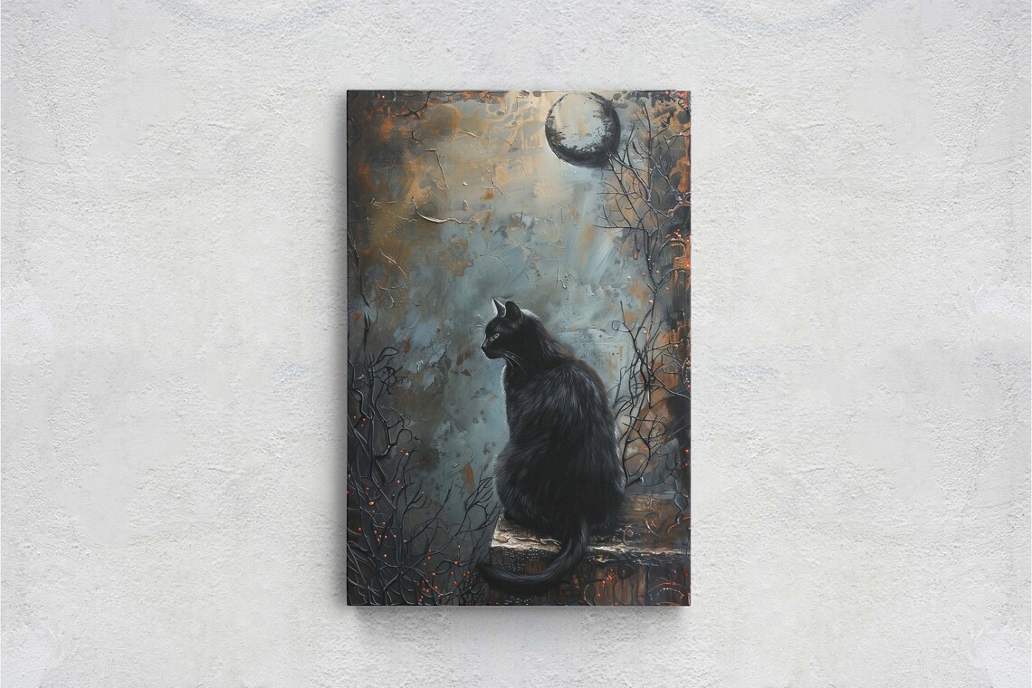 Crypt Cat, Creepy Halloween Gothic Decor - Image 2