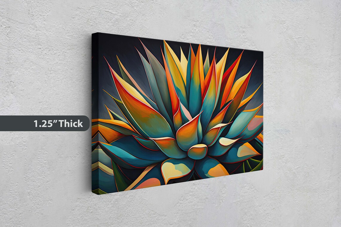 Agave Cactus Modern Colorful Plant Art Print - Image 3