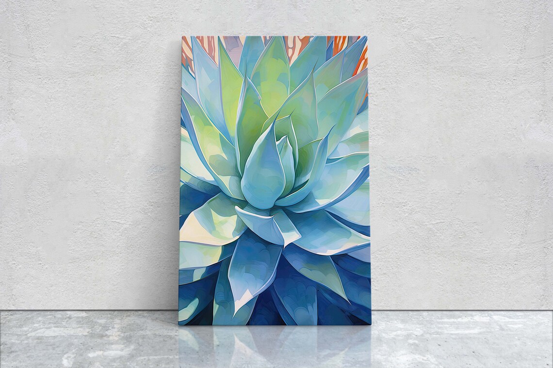 Succulent Cactus Botanical Painting, Nature Art Print