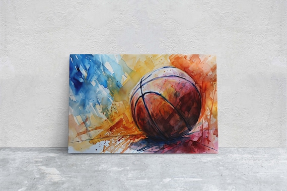 Basketball Watercolor Sports Decor Art Print