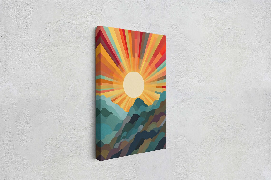 Sunshine Mountain Sunset, Mid-Century Modern Art Print - Image 2