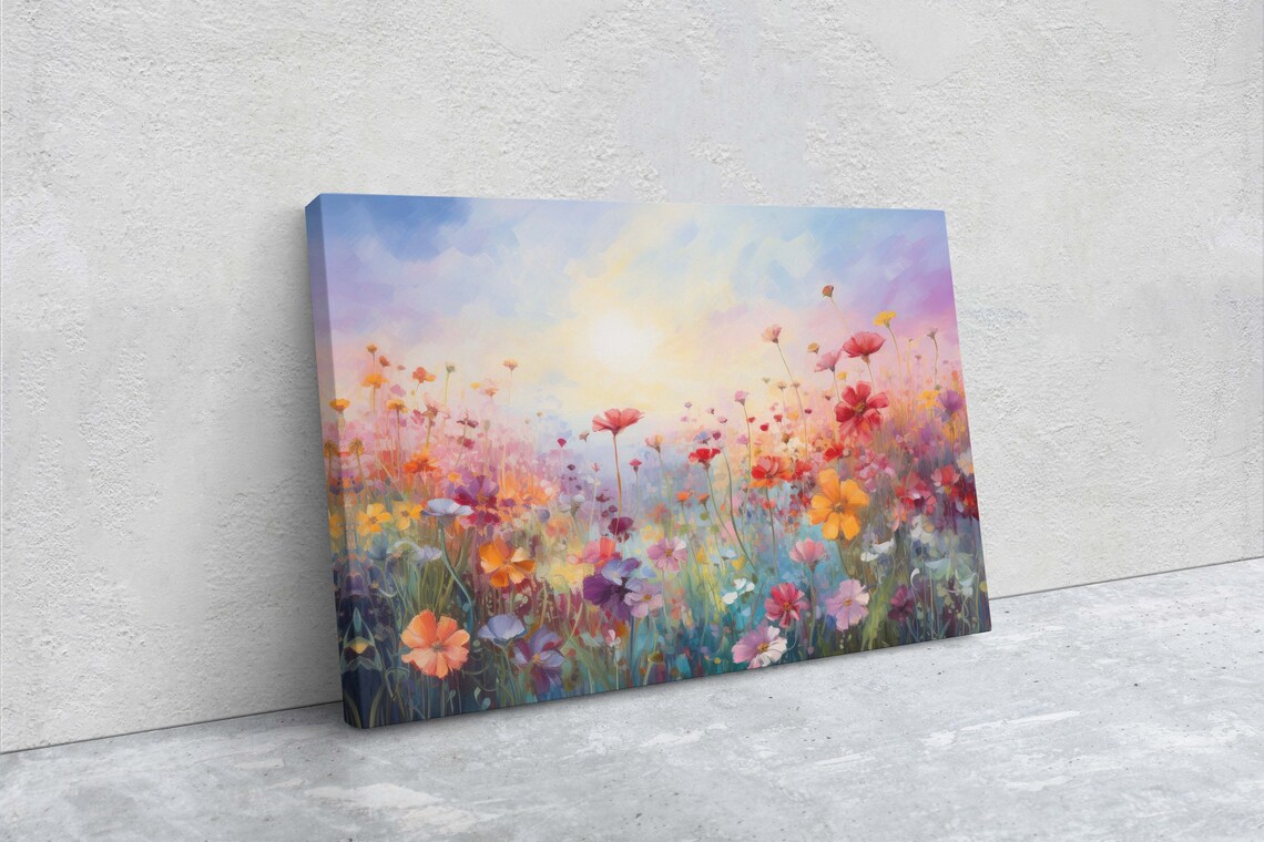 Abstract Flower Landscape, Colorful Wall Art Print - Image 2