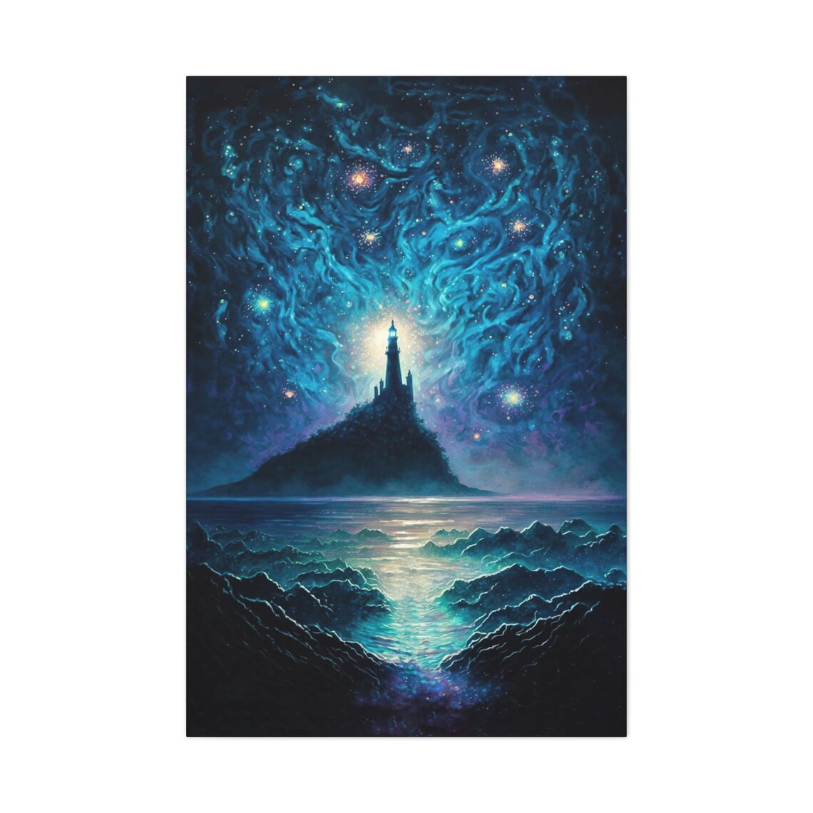 Mystical Lighthouse Coastal Wall Art Print