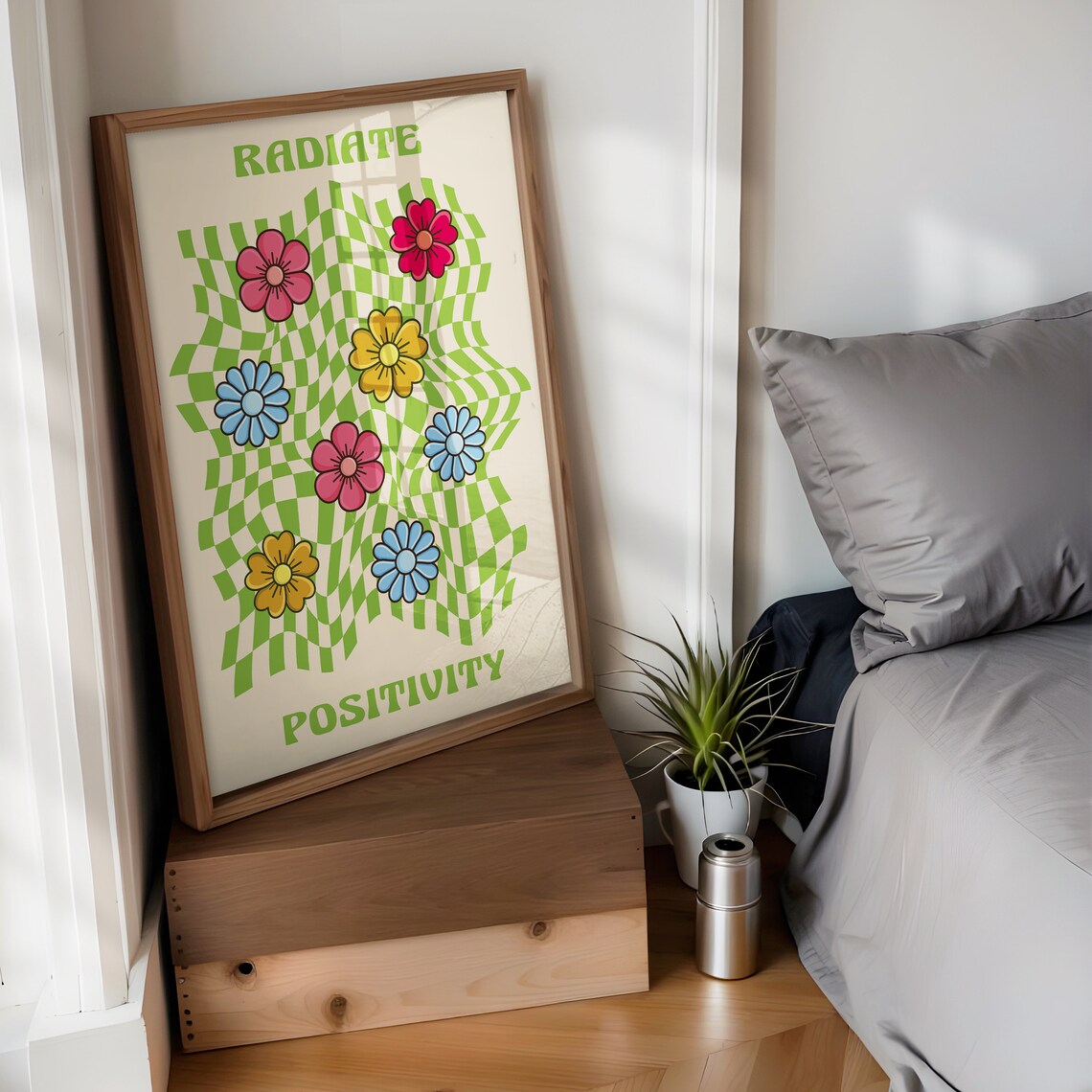 Radiate Positivity Groovy Retro Motivation Poster - Image 2