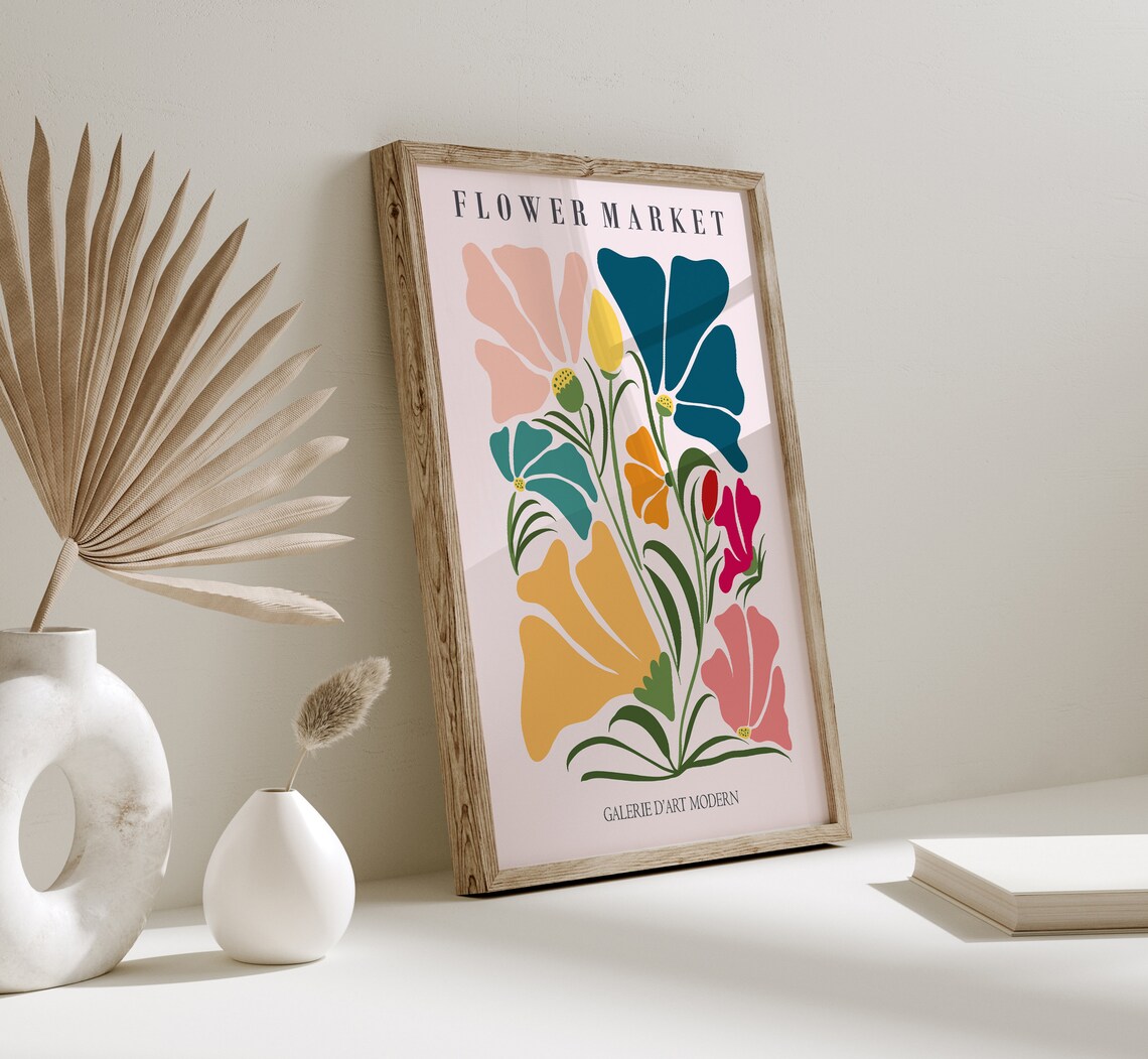 Flower Market Matisse Inspired Colorful Botanical Bloom Art Poster - Image 2