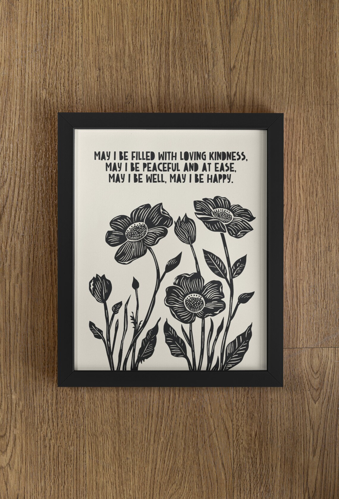 May I Be Filled With Loving Kindness Quote Print, Mindfulness