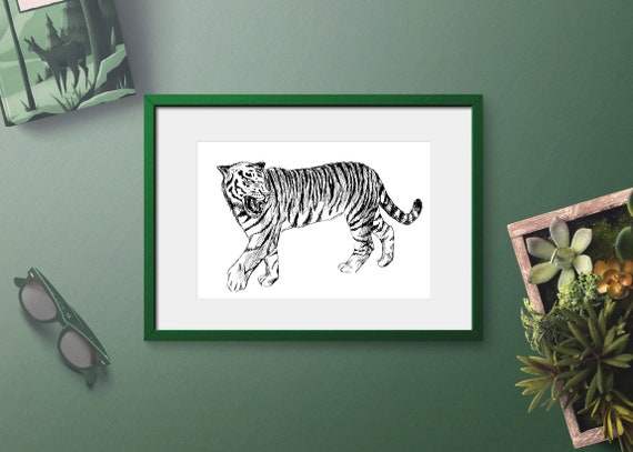 Tiger Art Tiger Wall Art Tiger Print Nature Wall Decor Wild Animals Print Man Cave Decor Gift For Him Nature Lover Gift