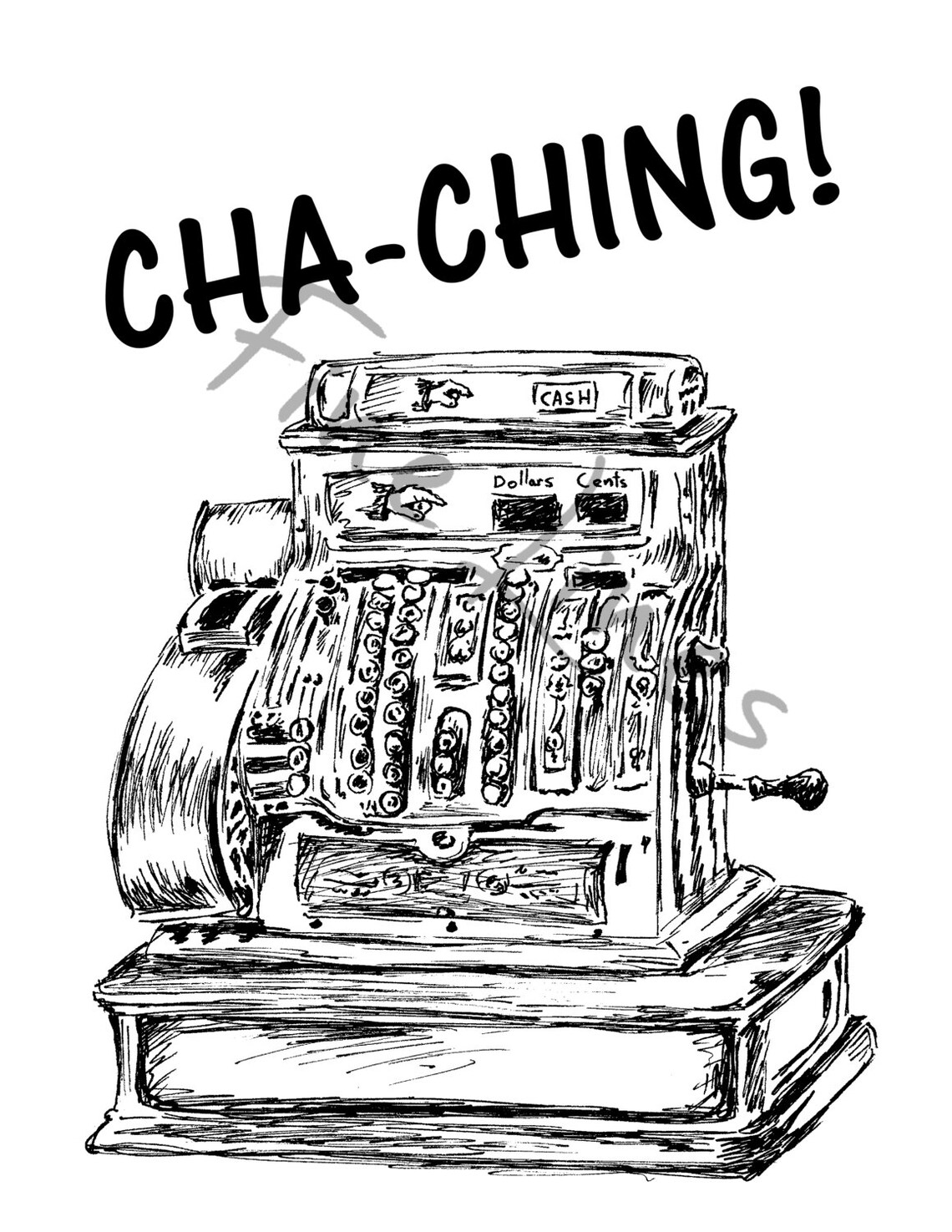 Cha Ching Quote Print, Rustic Office Wall Art - Image 3