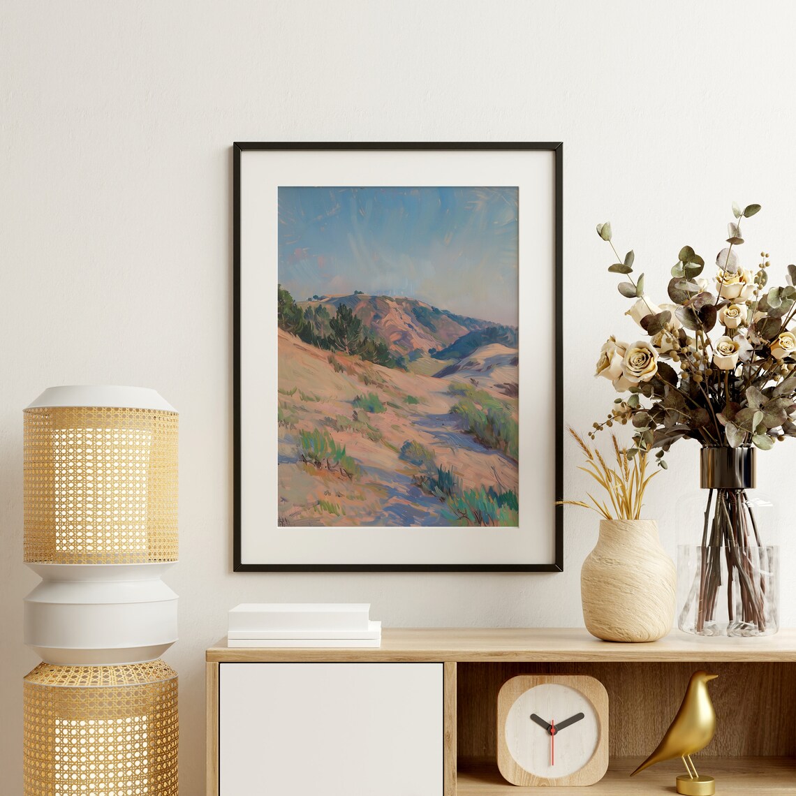 Serene Hills Art Print Desert Mountain Landscape Impressionist Nature Wall Art Modern Earth Tones Peaceful Scene - Image 3
