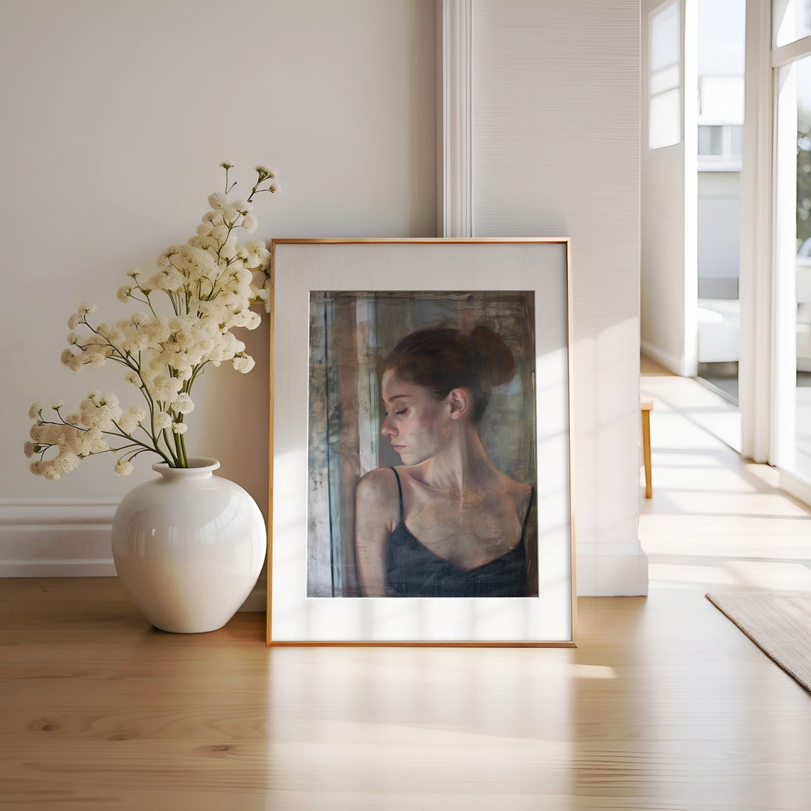 Pensive Woman Portrait Vintage Print Bedroom Wall Decor Woman Painting Female Painting - Image 2