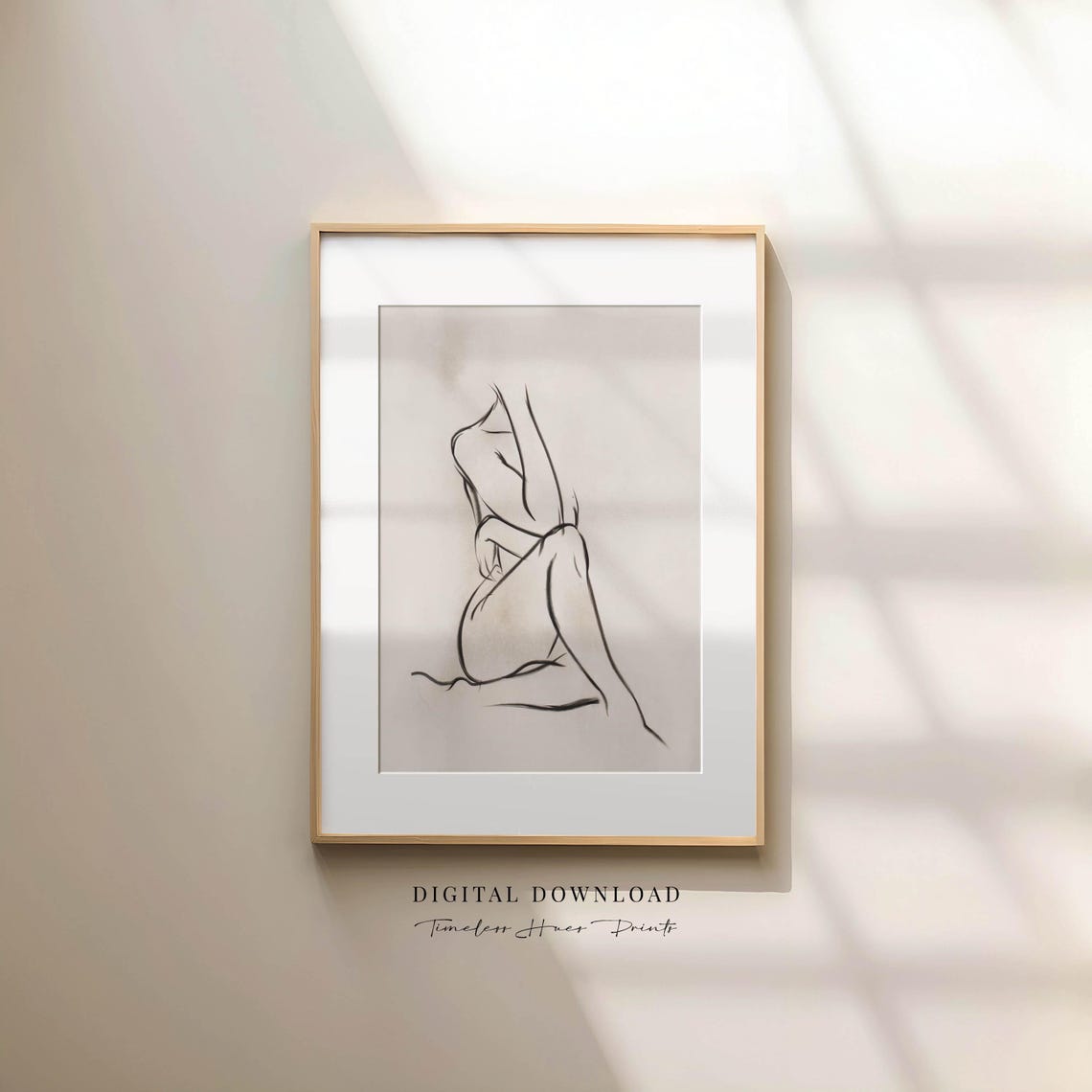 Elegant Seated Woman Single Line Drawing Minimalist Art Poster