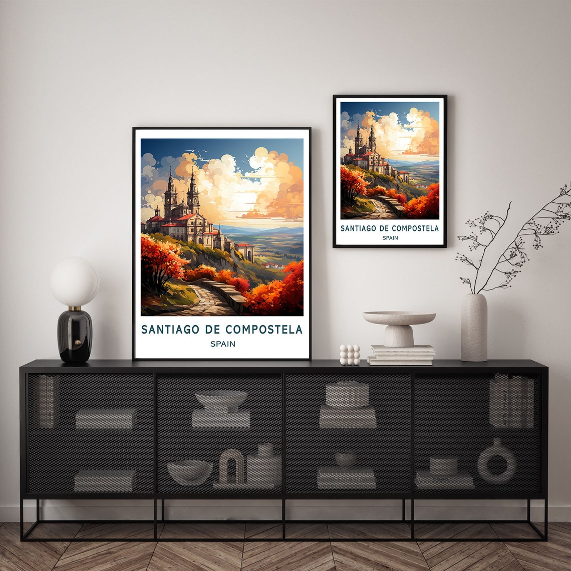 Santiago de Compostela Spain Cathedral Autumn Scenic Travel Poster - Image 2