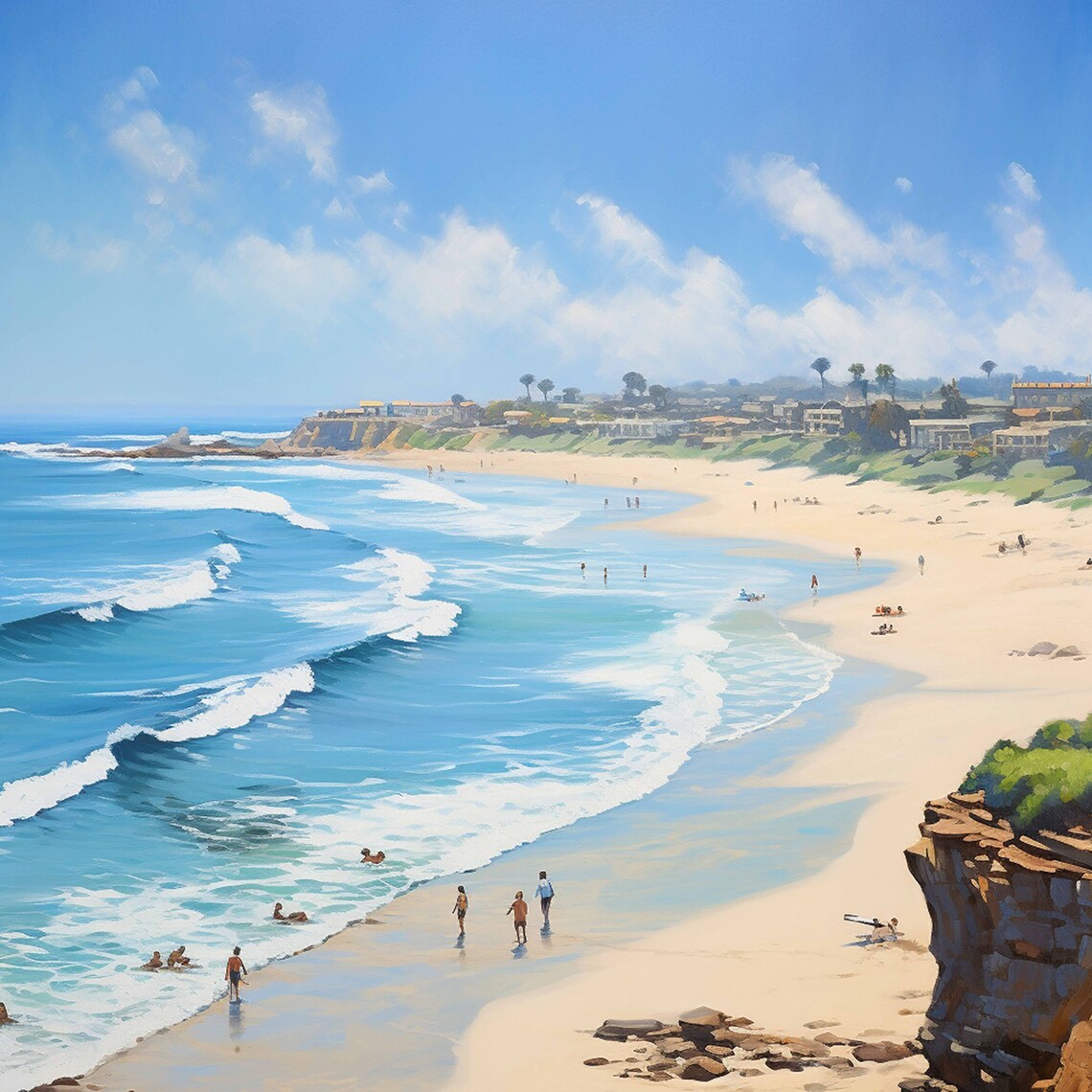 Turnarounds Carlsbad California Ocean Beach Waves Travel Poster - Image 4