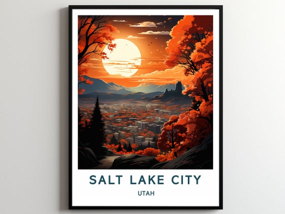Salt Lake City Travel Print Wall Art Salt Lake City Wall Hanging Home Dcor Salt Lake City Gift Art Lovers Utah Art Poster