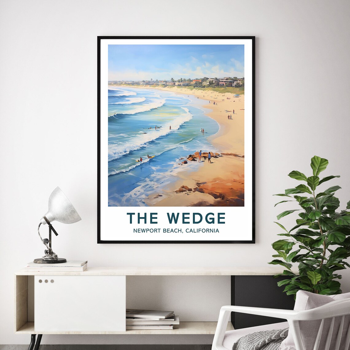 The Wedge Newport Beach California Surf Waves Ocean Travel Poster - Image 2