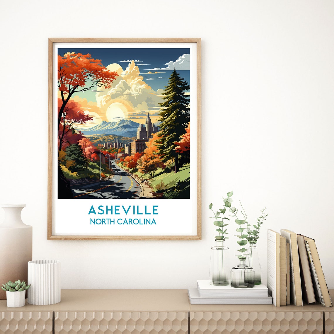 Asheville Travel Print Wall Art Asheville Wall Hanging Home Dcor Asheville Gift Art Lovers North Carolina Art Poster Travel Art - Image 3