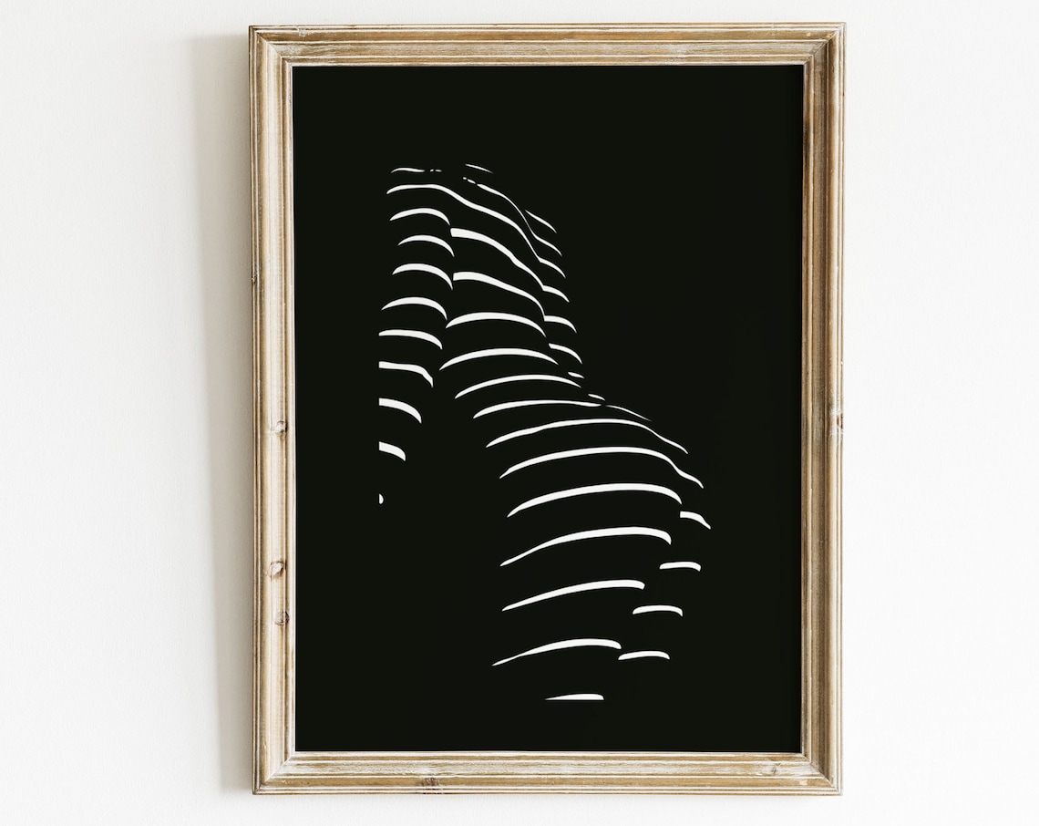 Abstract Female Body Line Art Black and White Modern Figure Poster