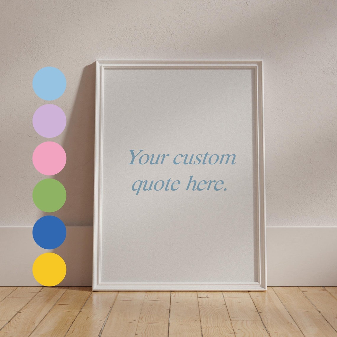 Custom Quote Print Blue Personalised Text Print Pink Your Text Here Poster Purple Custom Text Wall Art