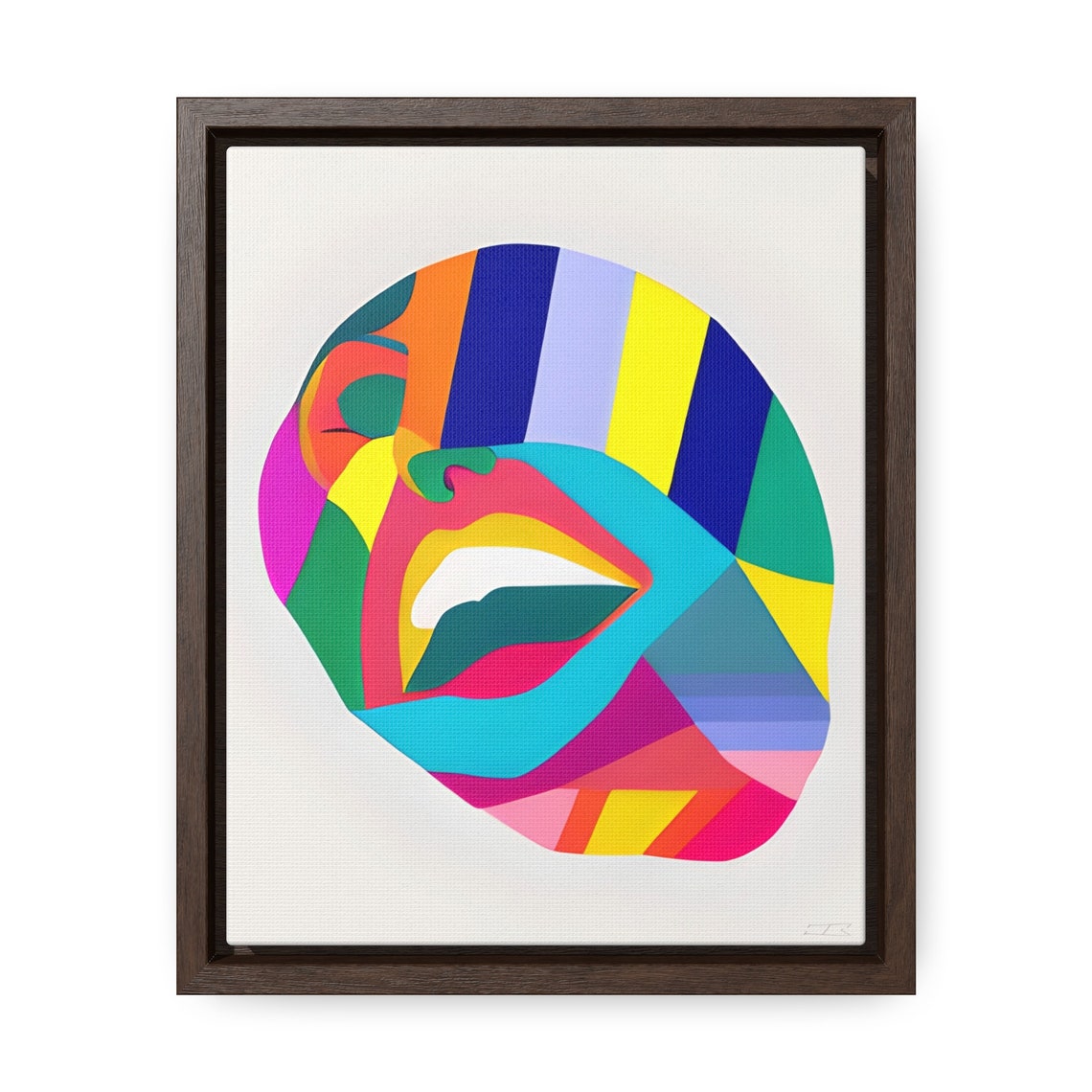 Voice Pop Art Singing Mouth Abstract Rainbow Portrait Art Print - Image 3