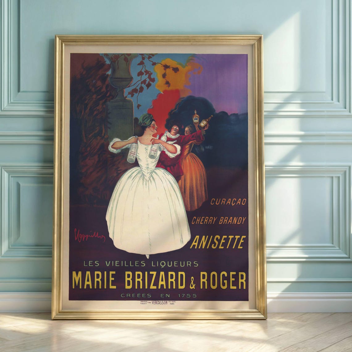Marie Brizard Roger Cappiello Vintage French Liqueur Ad Poster