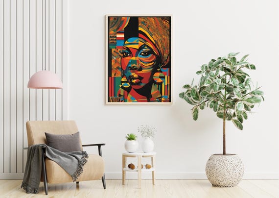 Vibrant African Woman Art Print Colorful Tribal Home Decor