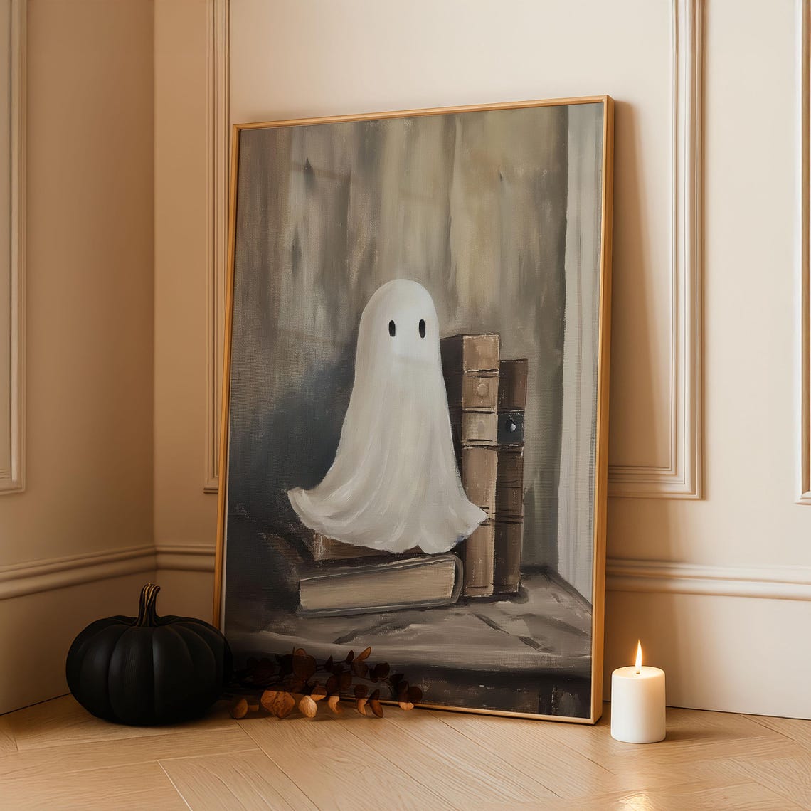 Vintage Halloween Poster Mounted Framed Art For Spooky Decor