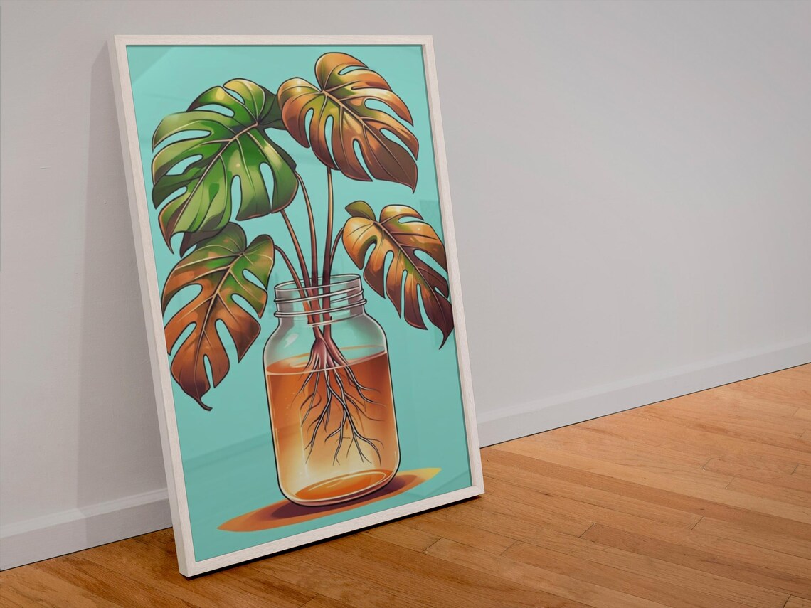 Vintage Monstera Plant, Botanical Decor - Image 5
