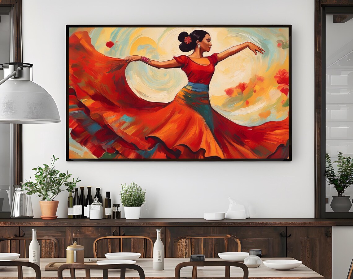 Flamenco Dancer Art Print, Bold Spanish Dance
