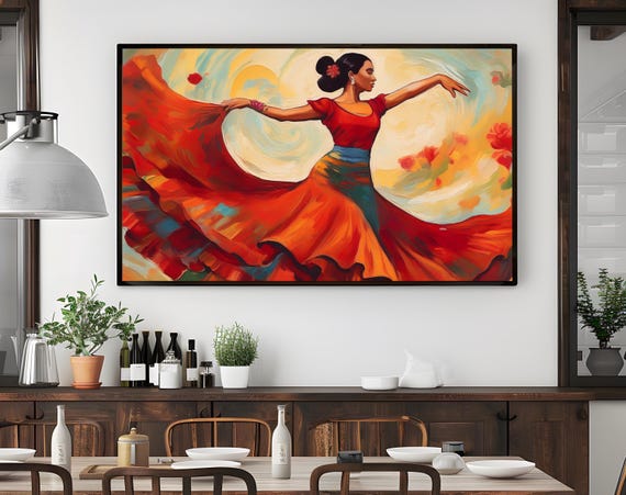 Flamenco Dancer Art Print, Bold Spanish Dance