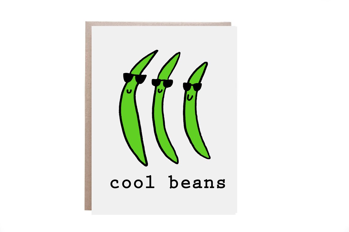 Cool Beans Congratulations Card, Punny Vegetable