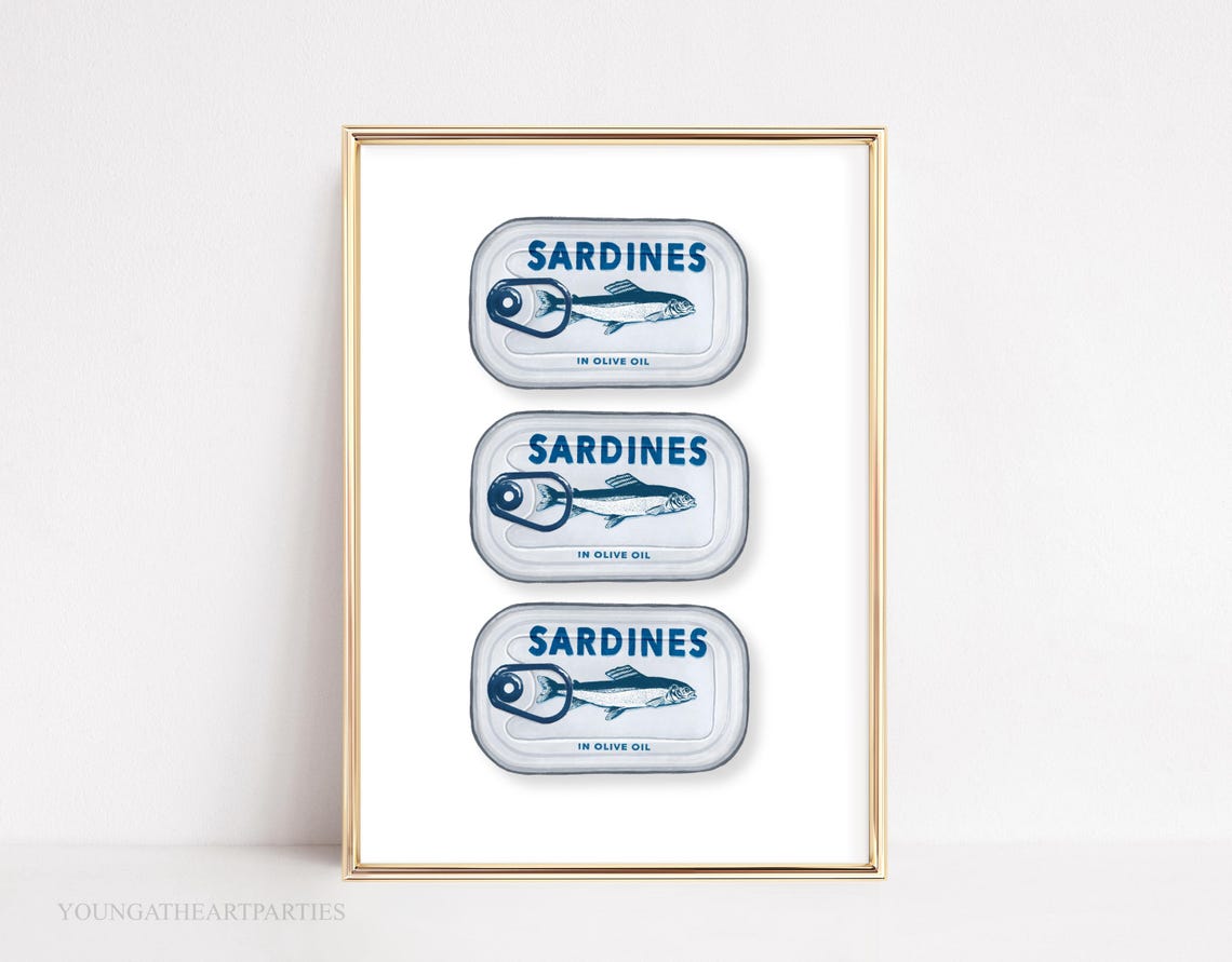 Tinned Sardines In Olive Oil Kitchen Retro Fish Market Wall Art - Image 4
