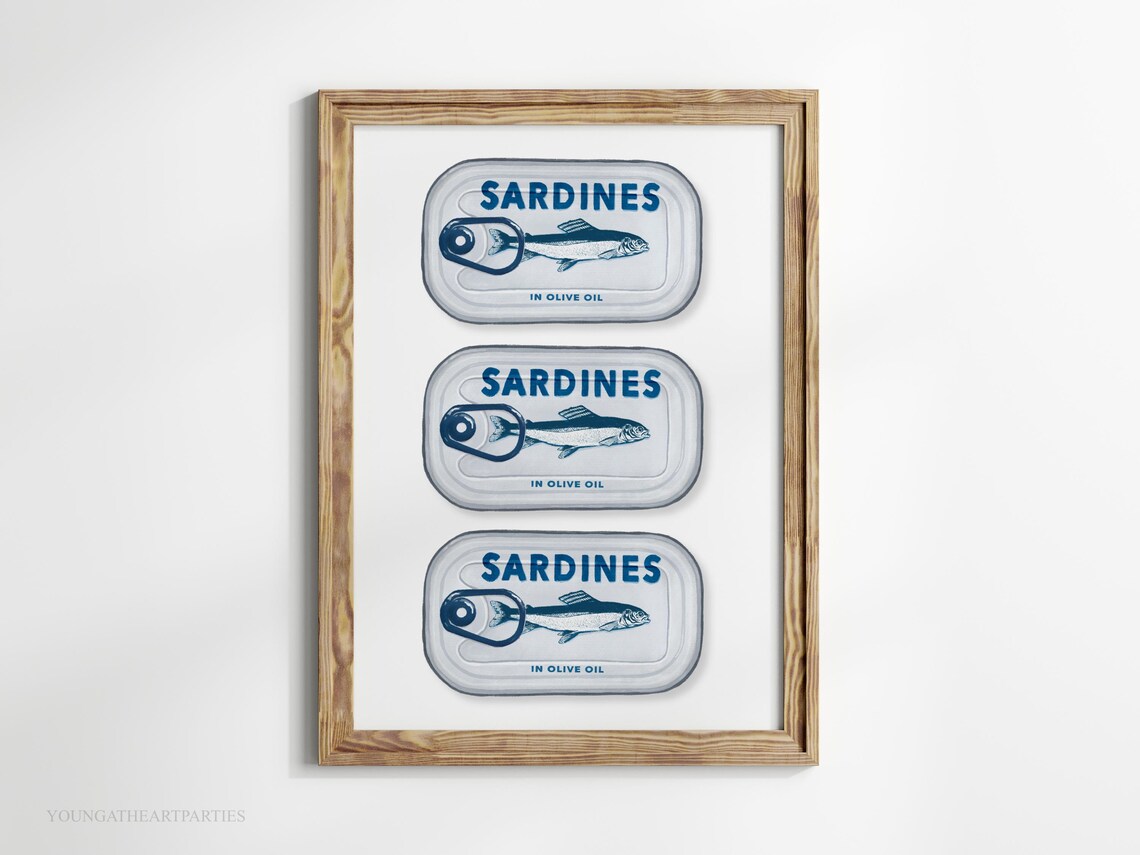 Tinned Sardines In Olive Oil Kitchen Retro Fish Market Wall Art - Image 5